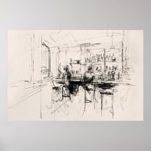 Abstrakt Restaurant Pub Scene -