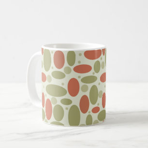 Abstrakt retro brun beige grön havssten sten kaffemugg