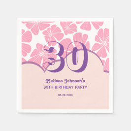 Abstrakt Retro Carnation Rosa Chamomile Birthday Pappersservett