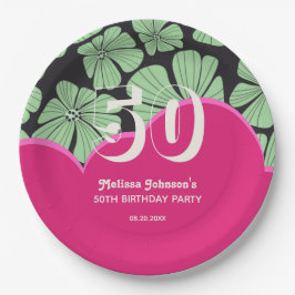 Abstrakt Retro Chamomile Blommigt Rosa Birthday