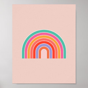 Abstrakt Retro Colorful Rainbow Poster