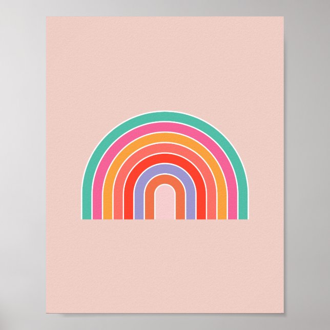 Abstrakt Retro Colorful Rainbow Poster (Framsidan)