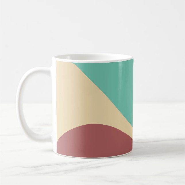 Abstrakt Retro Earthy Vågigt Kurvor former Kaffemugg (Vänster)