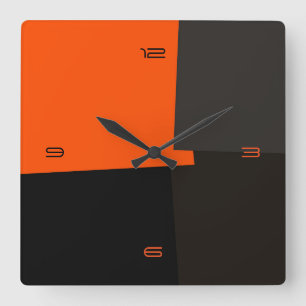 Abstrakt Retro Färg Geometric Mönster #3 Fyrkantig Klocka