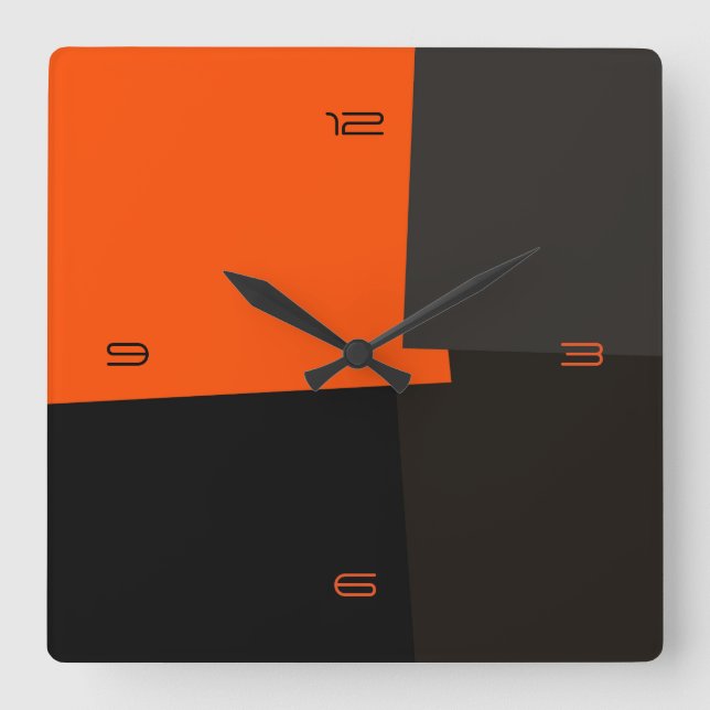 Abstrakt Retro Färg Geometric Mönster #3 Fyrkantig Klocka (Framsida)