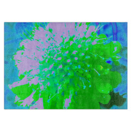 Abstrakt Retro Flower i Lavender and Lime Green