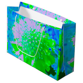 Abstrakt Retro Flower i Lavender and Lime Green