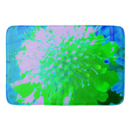 Abstrakt Retro Flower i Lavender and Lime Green Badrumsmatta