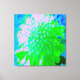 Abstrakt Retro Flower i Lavender and Lime Green Canvastryck