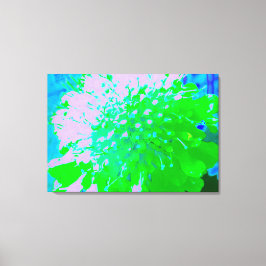 Abstrakt Retro Flower i Lavender and Lime Green Canvastryck