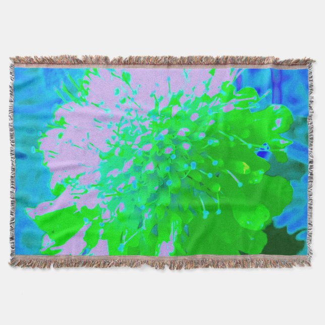 Abstrakt Retro Flower i Lavender and Lime Green Filt (Framsidan)