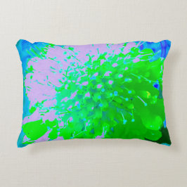 Abstrakt Retro Flower i Lavender and Lime Green Prydnadskudde