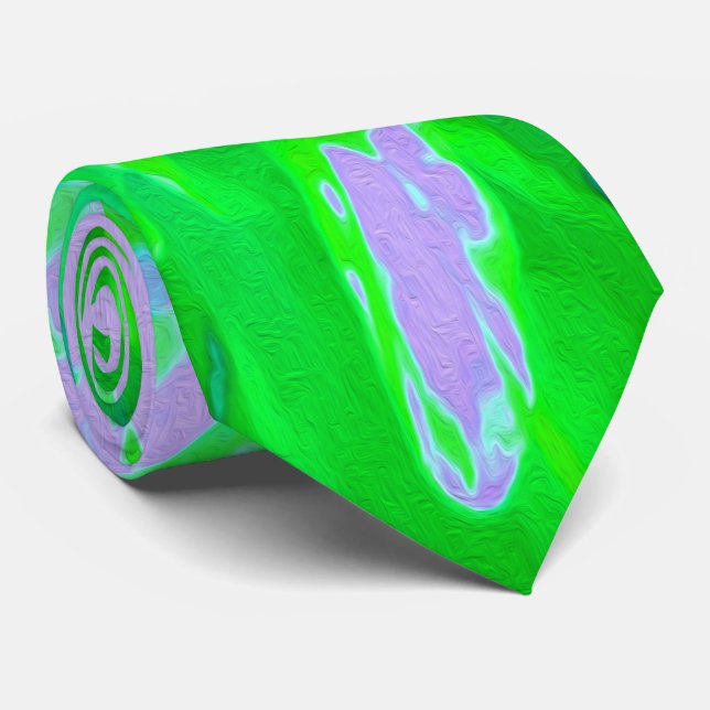 Abstrakt Retro Flower i Lavender and Lime Green Slips (Rullad)