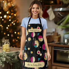 Abstrakt Retro Geometric Apron med eget namn