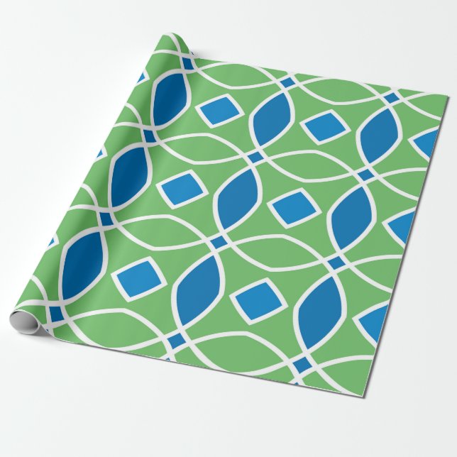 Abstrakt Retro Geometric seamless mönster med Tri Presentpapper (Utrullad)