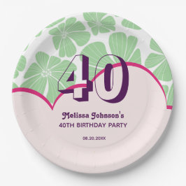 Abstrakt Retro Grönt Chamomile Flower Birthday