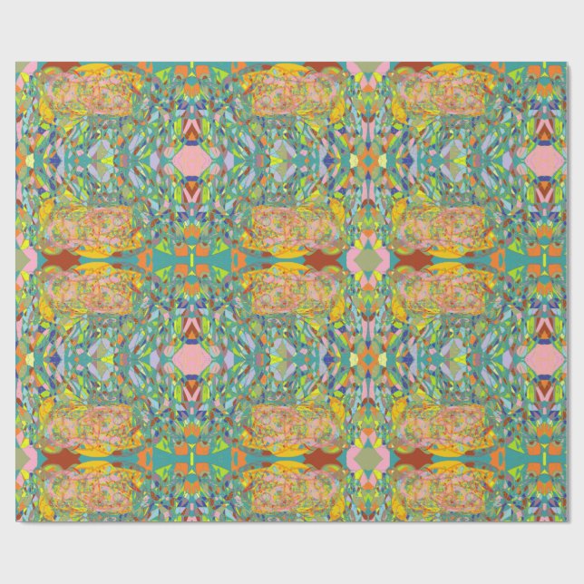 Abstrakt retro-impressionistisk konstnärlig design presentpapper (Platt)