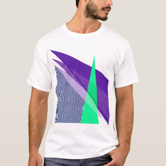Abstrakt Retro Moderna Geometriska Former Lila och T Shirt
