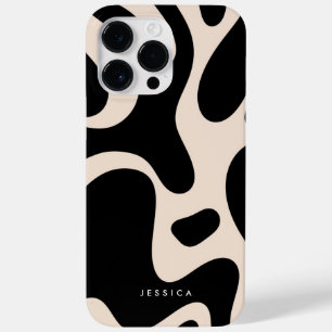 Abstrakt Retro Mönster Black och Beige