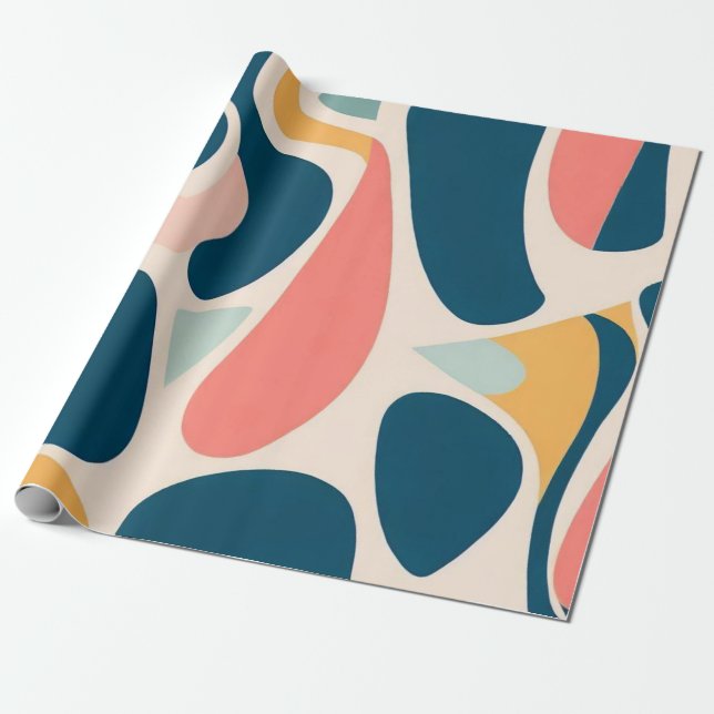Abstrakt Retro Mönster Presentpapper (Utrullad)