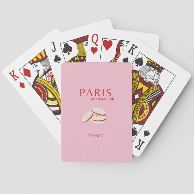 Abstrakt Retro Pastel Paris Rosa ans Pastel Travel Casinokort (Baksidan)