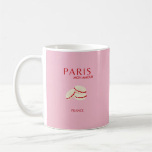 Abstrakt Retro Pastel Paris Rosa ans Pastel Travel Kaffemugg
