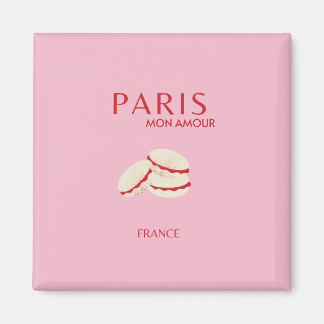 Abstrakt Retro Pastel Paris Rosa ans Pastel Travel Magnet (Framsidan)