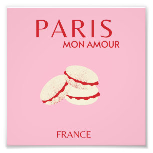 Abstrakt Retro Pastel Paris Rosa Pastel Travel Art Fototryck