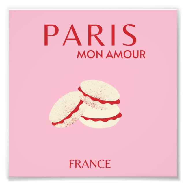 Abstrakt Retro Pastel Paris Rosa Pastel Travel Art Fototryck (Framsidan)