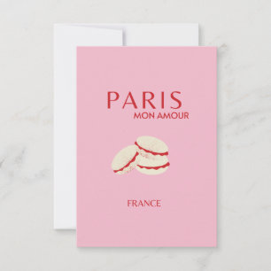 Abstrakt Retro Pastel Paris Rosa Pastel Travel Art Tack Kort