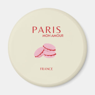 Abstrakt Retro Pastel Paris Travel Art Magnet