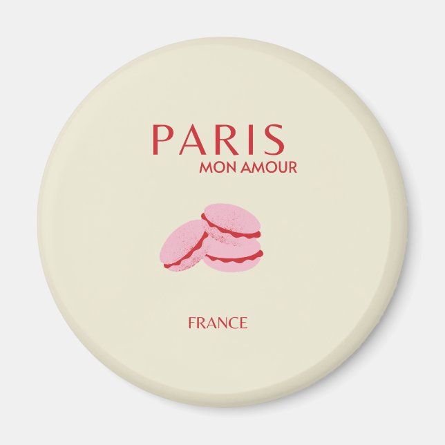 Abstrakt Retro Pastel Paris Travel Art Magnet (Framsidan)