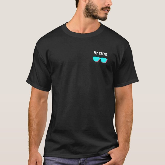 Abstrakt Retro Pop Art - Turkos & Red Glasses T Shirt (Framsida)