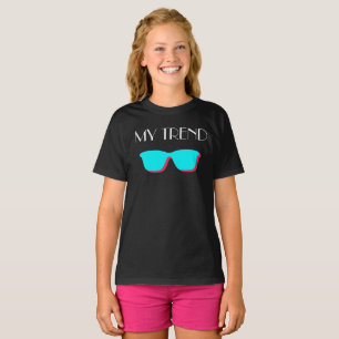 Abstrakt Retro Pop Art - Turkos & Rosa Glass T Shirt