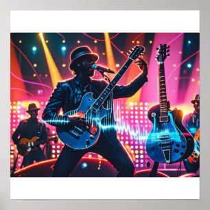 Abstrakt retro pop-instrument poster