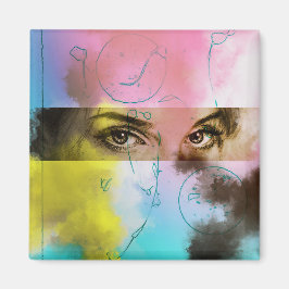 Abstrakt Retro-popup-ruta för kvadratisk ruta Magnet