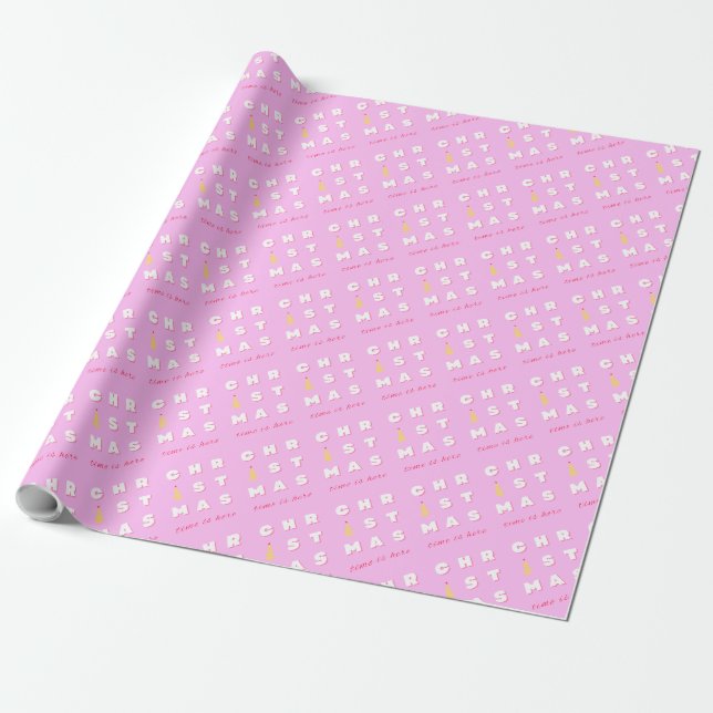 Abstrakt Retro-Rosan - Helgdag Decor Preppy Presentpapper (Utrullad)