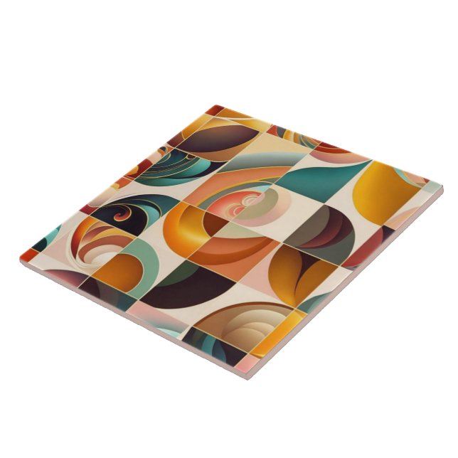 Abstrakt Retro Trendig Squaressamling Kakelplatta (Sidan)