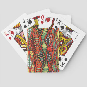 Abstrakt Retro Vågig Ögon Pods Spelande Bil Casinokort