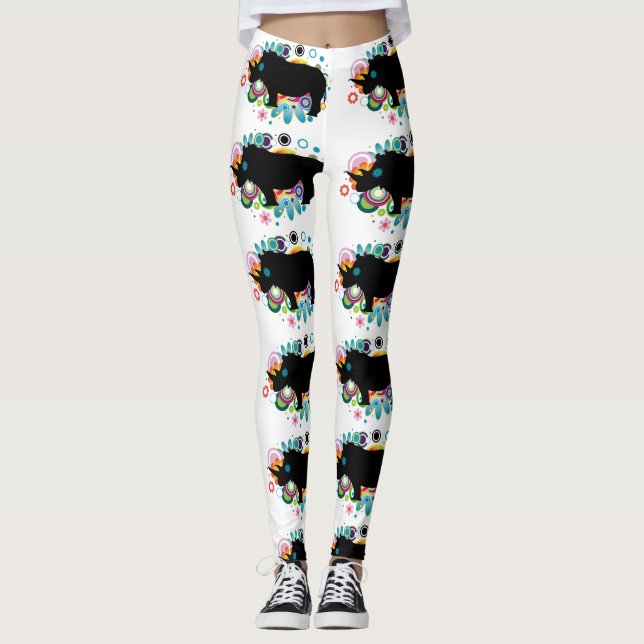 Abstrakt Rhino Leggings (Framsida)