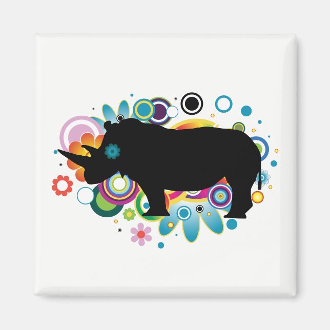 Abstrakt Rhino Magnet (Framsidan)
