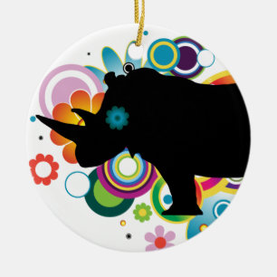 Abstrakt Rhino Ornament
