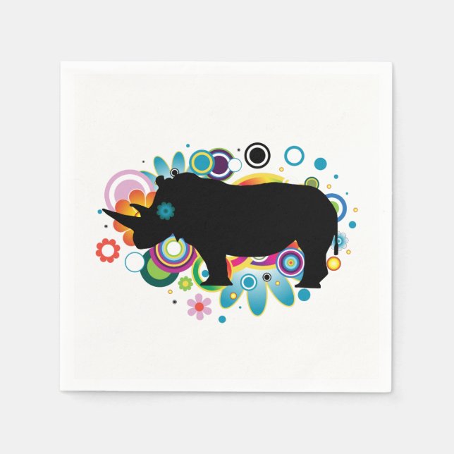 Abstrakt Rhino Papper Napkins Pappersservett (Framsidan)