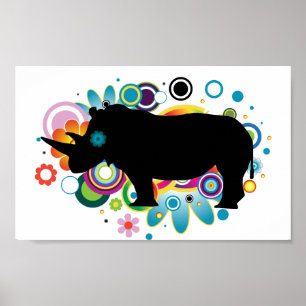 Abstrakt Rhino Poster