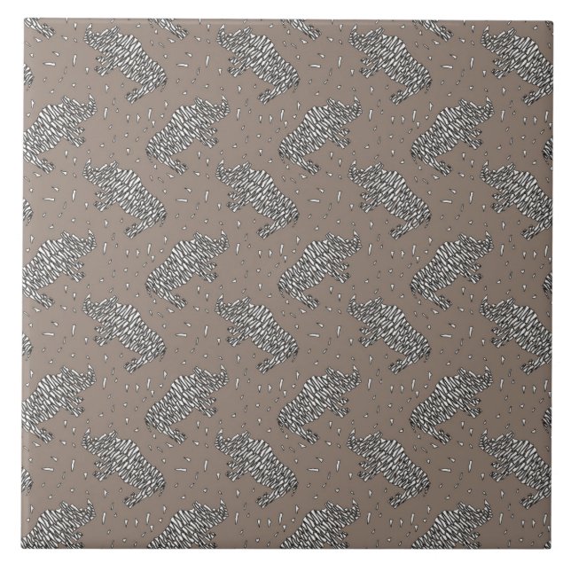 Abstrakt Rhinoceros Kakelplatta (Framsidan)