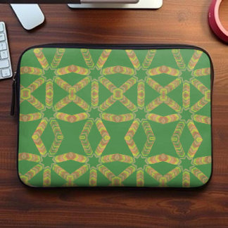 Abstrakt rik Symetrical Starburst earthy grönt Laptop Fodral