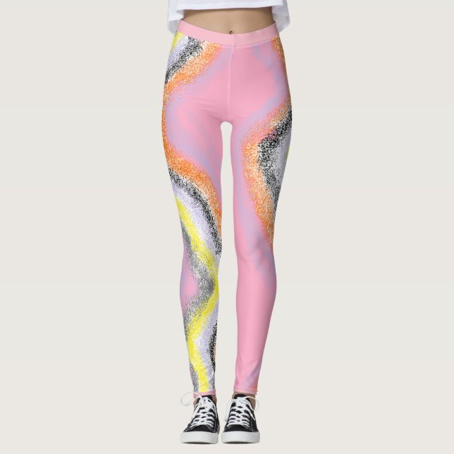 Abstrakt River Funky Leggings (Framsida)