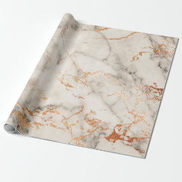 Abstrakt Ro Coral  Silver Grått Marble Stone Presentpapper
