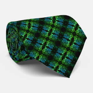 Abstrakt Ro Fantasy Flower Grönt Slips