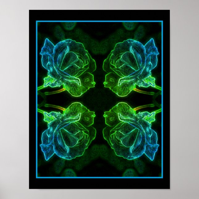 Abstrakt Ro Fantasy Flower Poster (Framsidan)